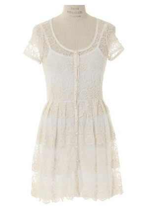 Japanese style embroidered lace dress